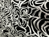 Black & White Flowers Viscose Print