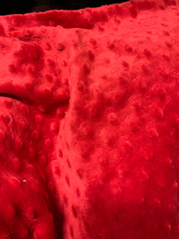 Minky Fleece - Red Dimple