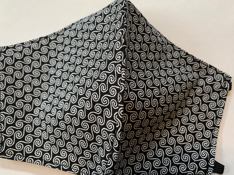 Spirals Black and White - FACE MASK