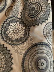 Spanish Cotton - Black/Grey Mandala