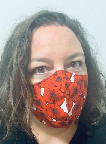 Poppies red/white - FACE MASK