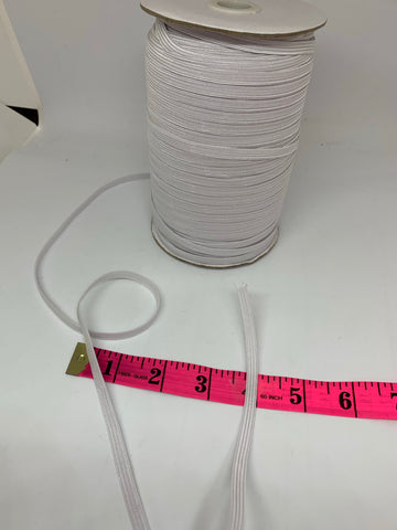 1/4" Flat Elastic - White