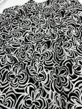 Black & White Flowers Viscose Print
