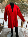 Red Drape Front Swing Coat