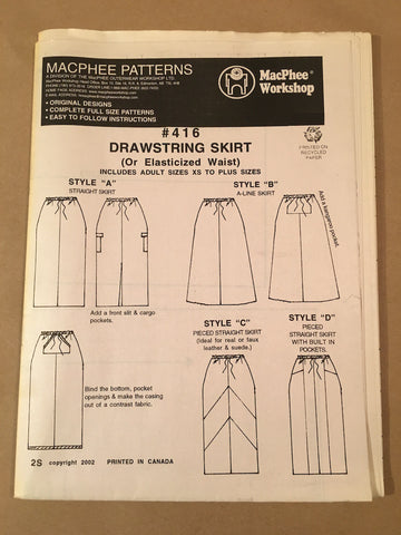 #416 DRAWSTRING SKIRT - ADULT