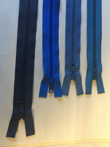 2PCS #5 110cm Separating Zippers(Open-end Zipper) for Sewing Coats Jacket  Zipper,Blue Molded Resin Zippers Bulk