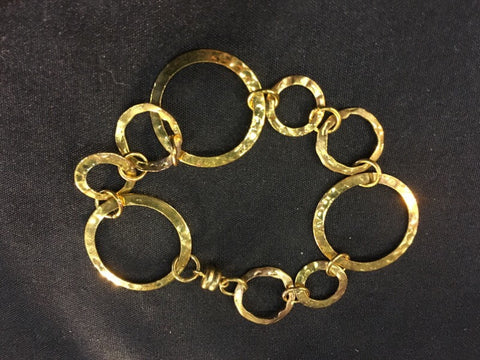 Hammered Hoop Bracelet Gold