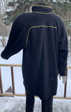 Black Wool Saddleshoulder 3/4 length Coat