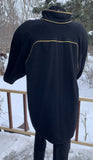 Black Wool Saddleshoulder 3/4 length Coat