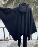 Black Hooded Poncho