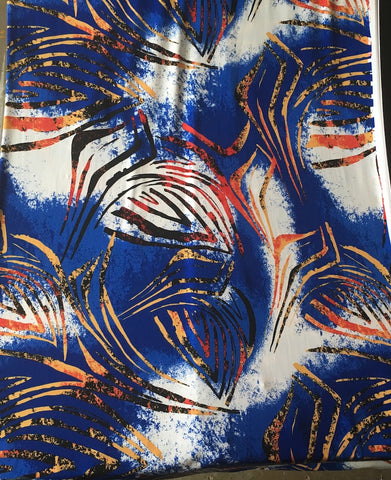 Blue poly/spandex print