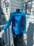 Pieced Turquoise Creative Jean Jacket