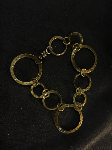 Hammered Hoop Bracelet Bronze