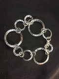 Hammered Hoop Bracelet Silver