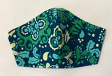 Blue/Green Flora and Fauna - FACE MASK