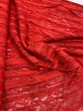 Ribbon and Lace Fabric - RED