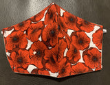 Poppies red/white - FACE MASK