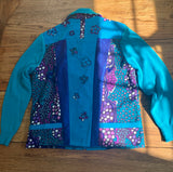 Pieced Turquoise Creative Jean Jacket