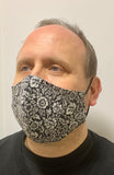 Black and White Flowers - FACE MASK