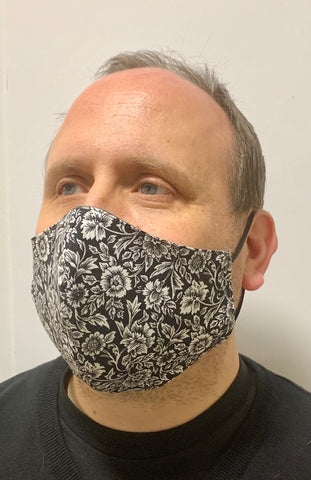 Black and White Flowers - FACE MASK