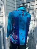 Pieced Turquoise Creative Jean Jacket