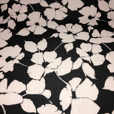 Black/White Floral Poly Print