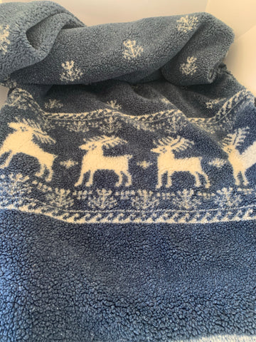 Sherpa Fleece - Reindeer single border print