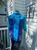 Pieced Turquoise Creative Jean Jacket