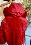 Red Slicker Ski Jacket w/ fur