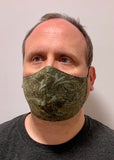Moss Green Swirls - FACE MASK