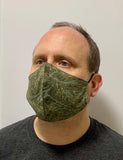 Moss Green Swirls - FACE MASK